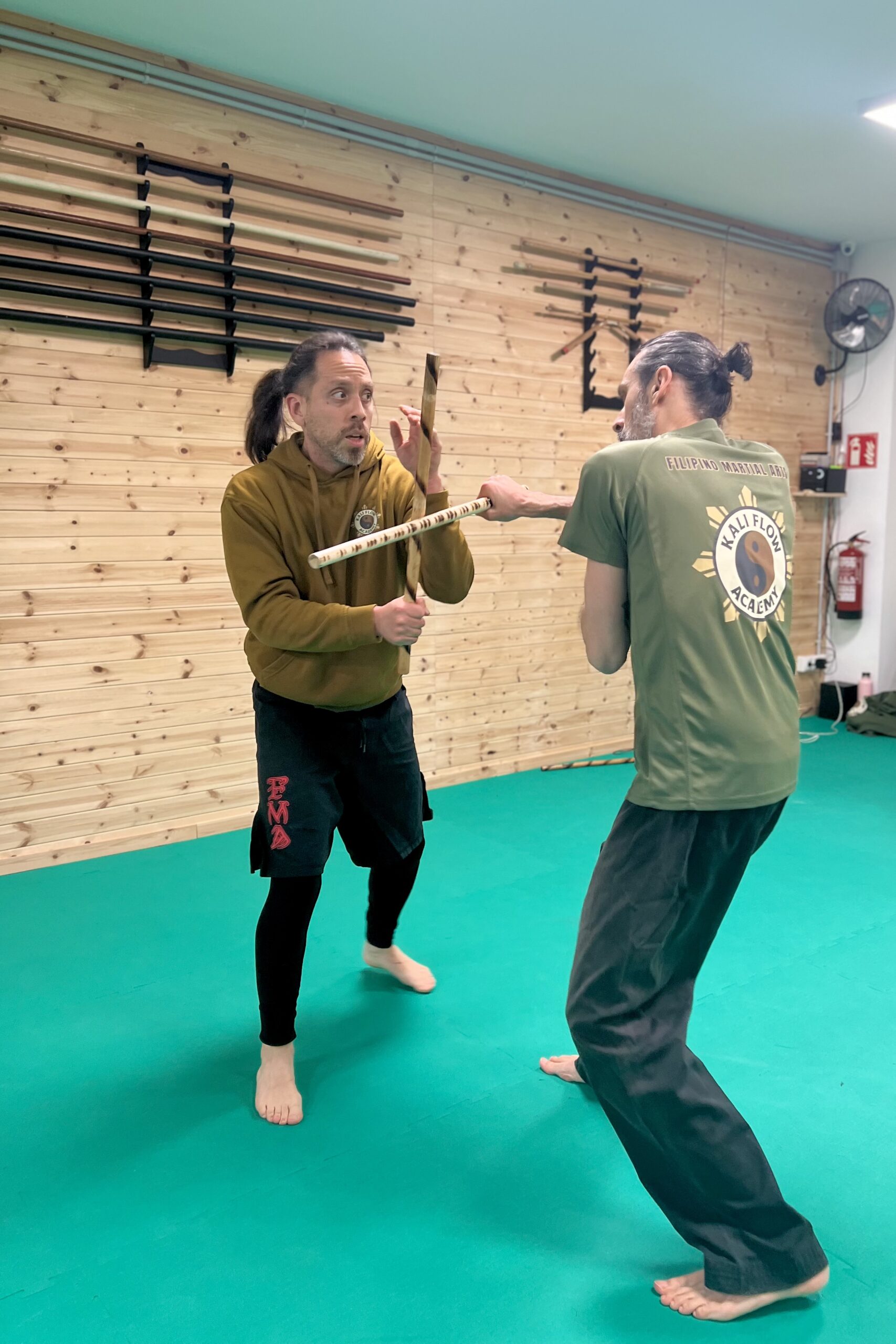 Entrenamiento de bastón y daga en artes marciales filipinas